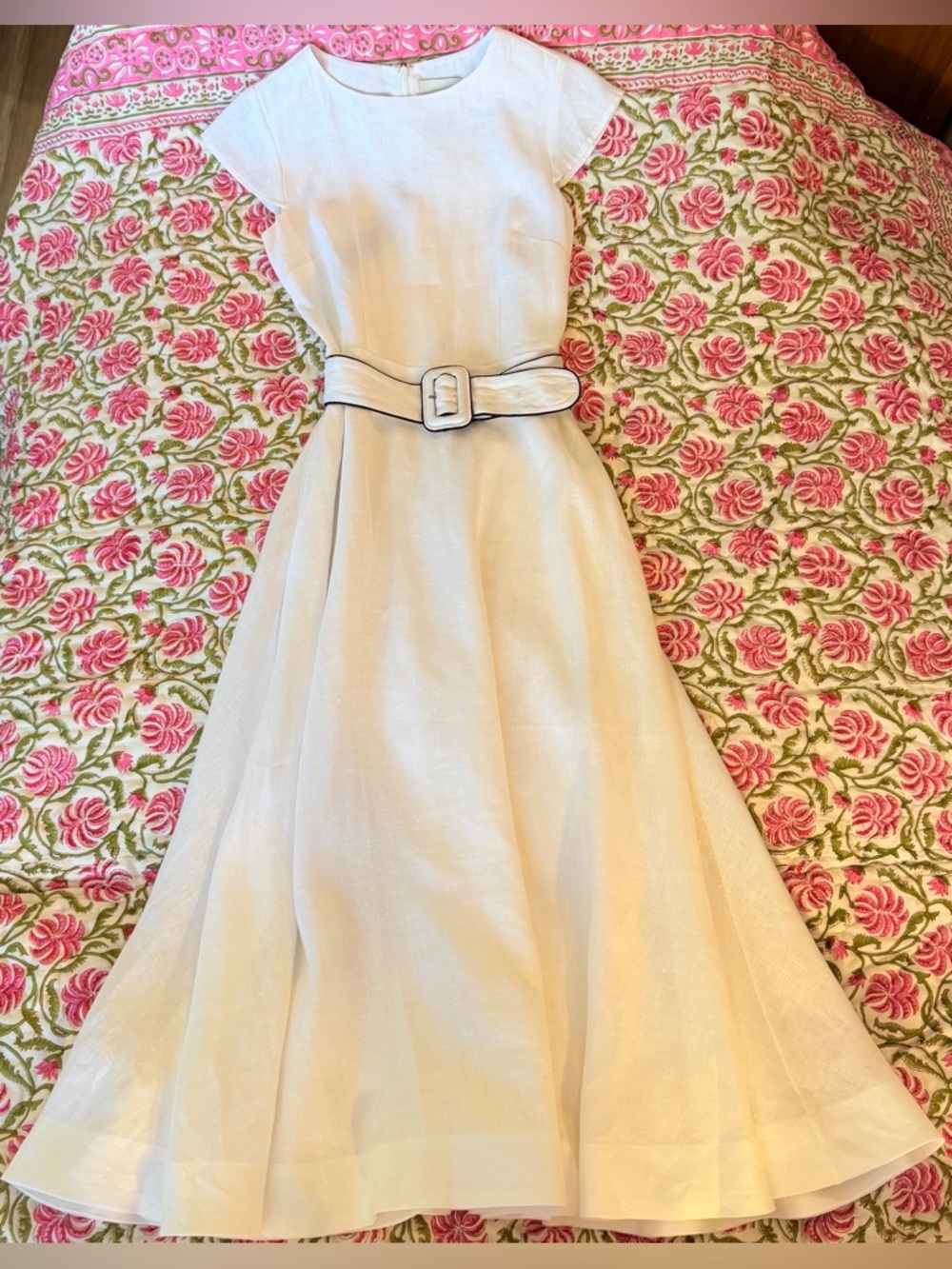 Reformation Felipe Belted Linen Dress In White, NWOT, never worn, no flaws. - Picture 12 of 16